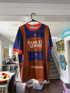 Samuel Adams Men's Blue & Brown Octoberfest Short Sleeve Tee